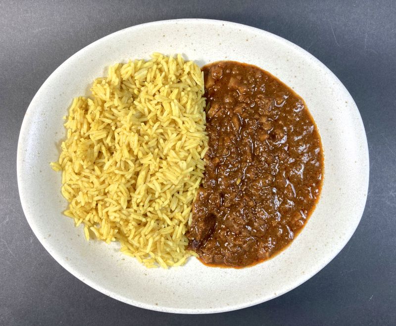 アジアのお弁当 キーマカレー×ビリヤニの温め後