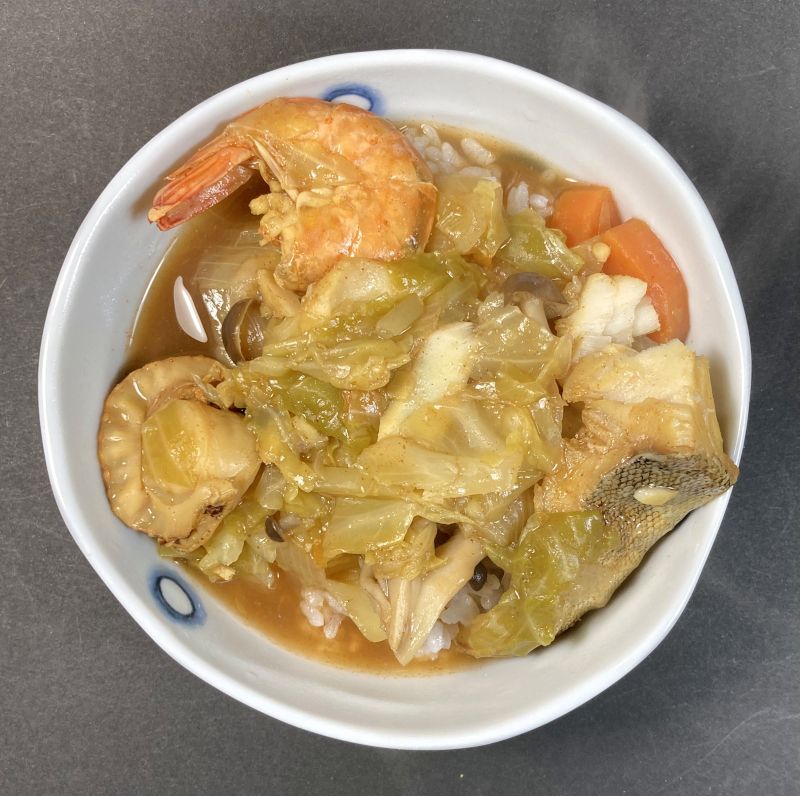 モランボン株式会社 シーフードカレー鍋用スープをおじやにする