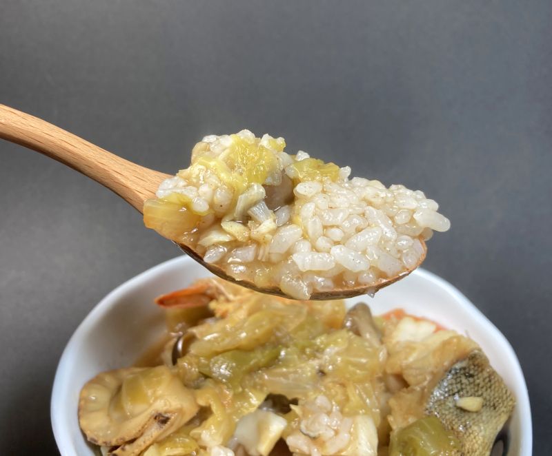 モランボン株式会社 シーフードカレー鍋用スープのおじやごはん紹介