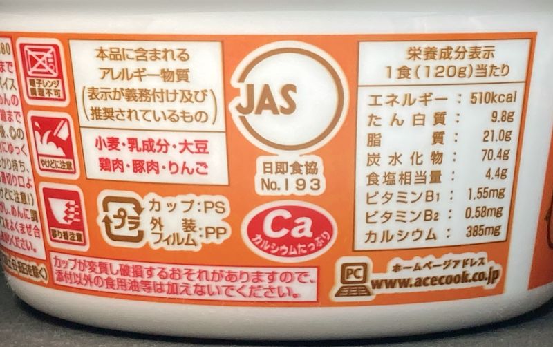 栄養成分表示