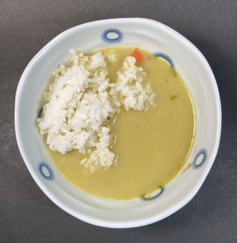 グリーンカレーラーメンをライスで食べる