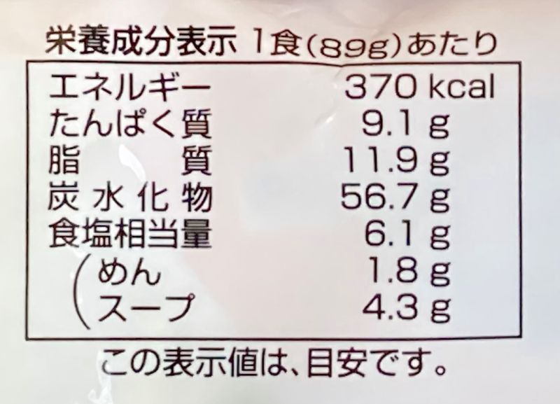 有限会社 たなか物産 やまとの味カレーラーメン5食入りの栄養成分表示
