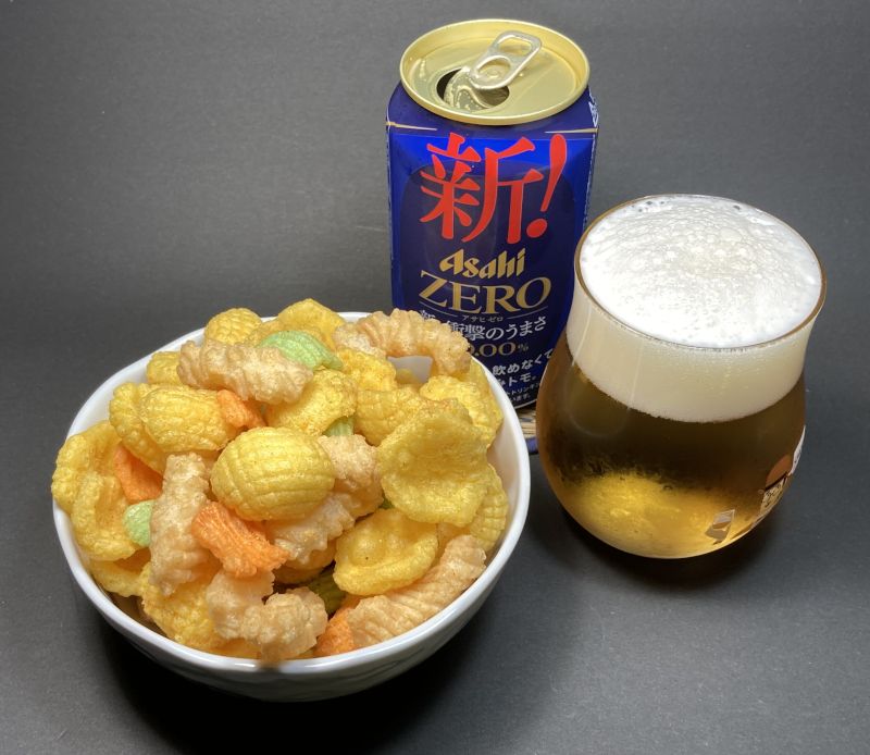 横綱&カレーあられ スナック一番とノンアルコールビール