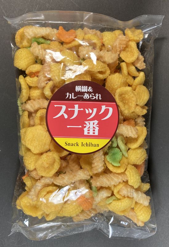 株式会社 油屋 横綱＆カレーあられ スナック一番のパッケージ画像