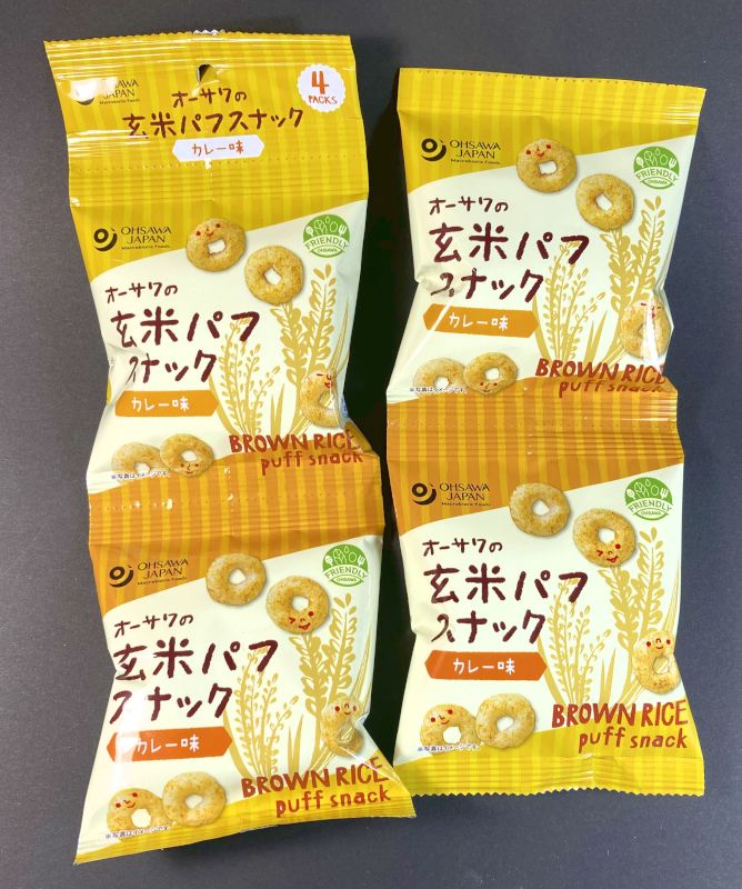 オーサワジャパン株式会社 オーサワの玄米パフスナック カレー味の4パック紹介
