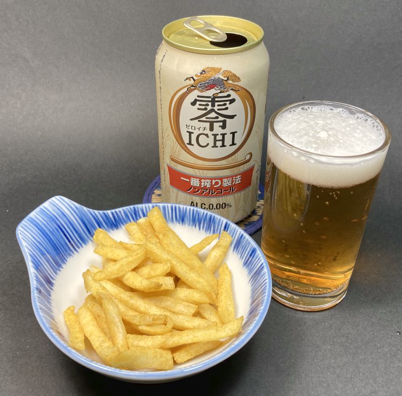 お菓子とノンアルコールビール