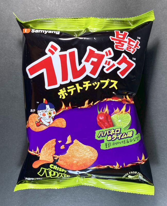 Samyang ブルダック ポテトチップス ハバネロ＆ライム味のパッケージ画像