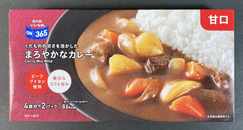 ON 365 コスモス薬品 まろやかカレー 甘口のパッケージ表側