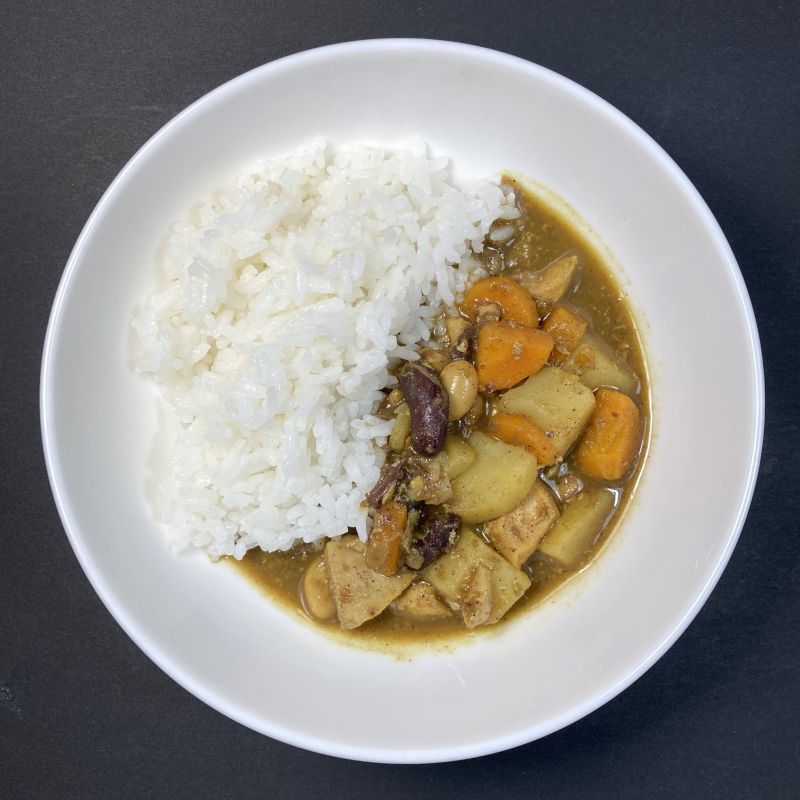 bamboe BUMBU GULEで作ったスープカレーをカレイライスしました