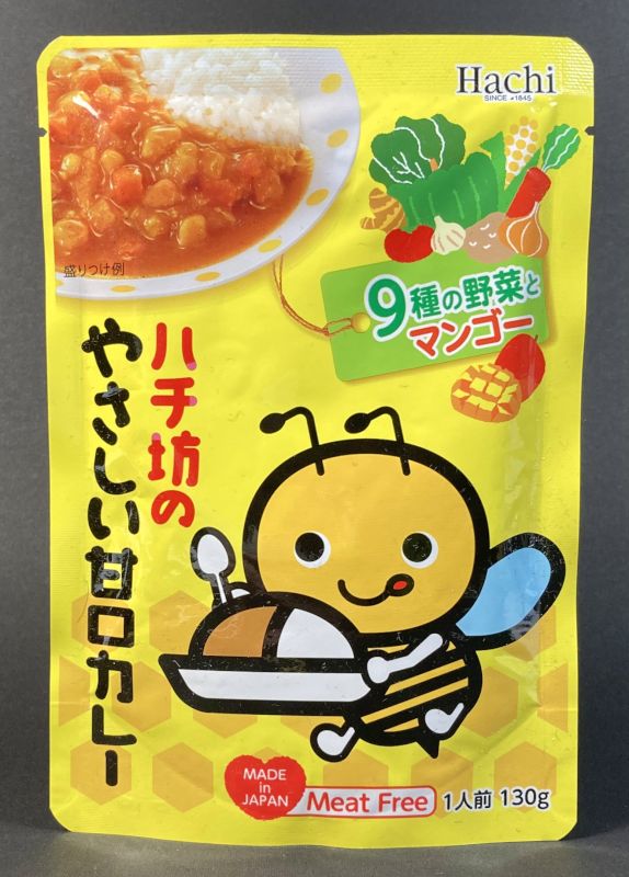 ハチ食品株式会社 ハチ坊のやさしい甘口カレーのパッケージ画像